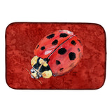 Caroline'S Treasures Lady Bug On Deep Red Dish Drying Mat, 14 X 21, Multicolor