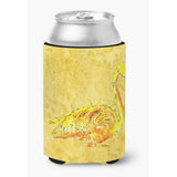 Flamingo On Yellow Can Or Bottle Beverage Insulator Hugger
