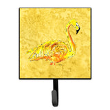 Caroline'S Treasures 8872Sh4 Flamingo On Yellow Leash Or Key Holder, Small, Multicolor