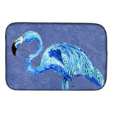 Caroline'S Treasures Flamingo On Slate Blue Dish Drying Mat, 14 X 21, Multicolor