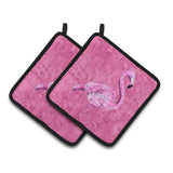 Caroline'S Treasures 8875Pthd Flamingo On Pink Pot Holders (1 Pair), 7.5 X 7.5, Multicolor