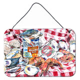Caroline'S Treasures Blue Runner Gumbo Recipe Aluminum Metal Wall Or Door Hanging Prints, 8 X 12