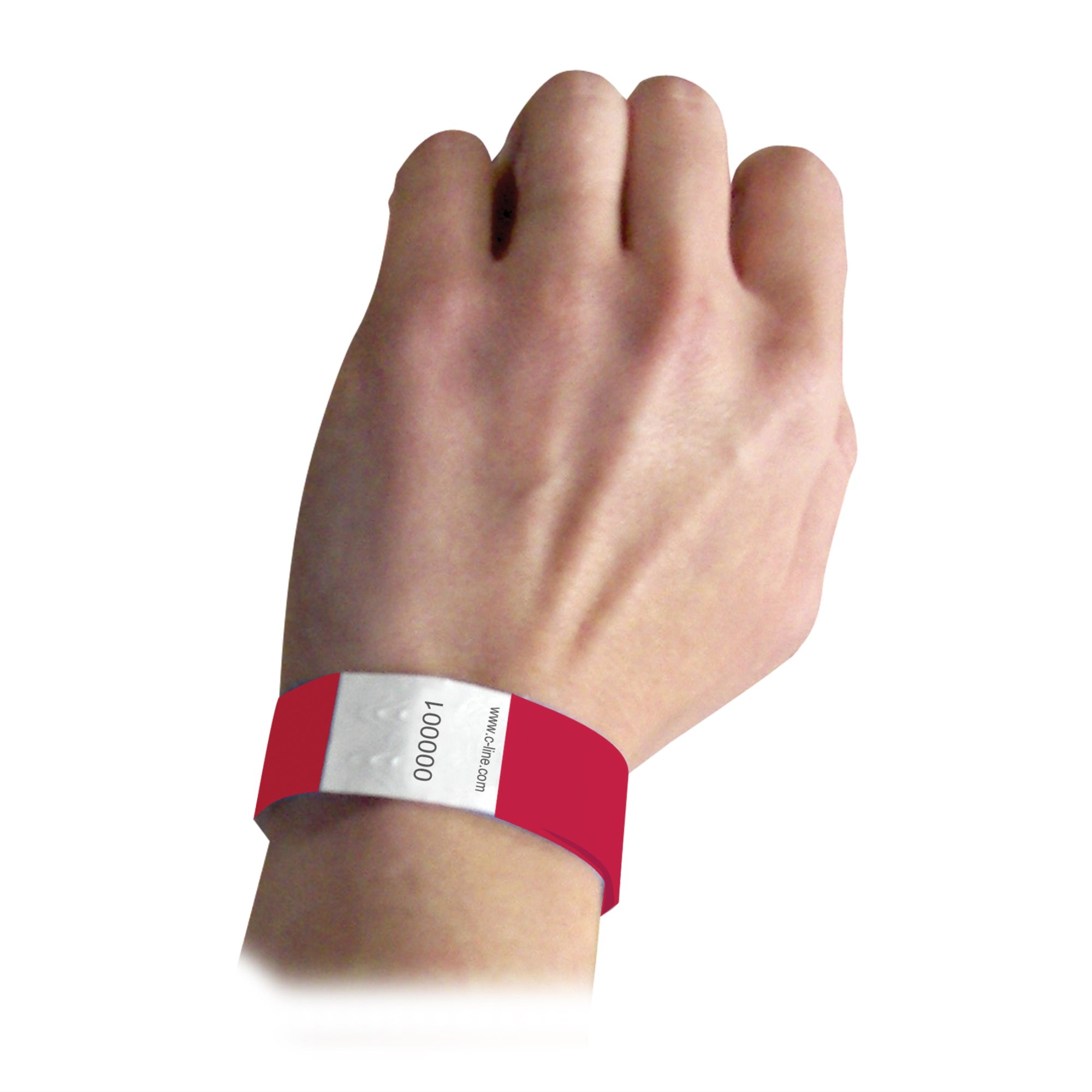 Dupont Tyvek Security Wristbands, Red, 100/Pk, 89104