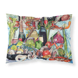Caroline'S Treasures 8915Pillowcase Wine Crab Shrimp And Oysters Moisture Wicking Fabric Standard Pillowcase, Large, Multicolo