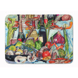Caroline'S Treasures Wine Crab Shrimp And Oysters Floor Mat, 19 X 27, Multicolor