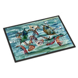 Caroline'S Treasures 8944Mat Crabs, Shrimp And Oysters In Water Indoor Or Outdoor Mat, 18 X 27, Multicolor