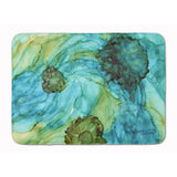 Caroline'S Treasures Abstract In Teal Flowers Floor Mat, 19 X 27, Multicolor