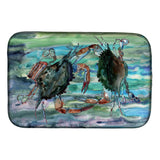 Caroline'S Treasures Watery Teal And Purple Crabs Dish Drying Mat, 14 X 21, Multicolor