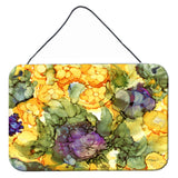 Caroline'S Treasures Abstract Flowers Purple And Yellow Wall Or Door Hanging Prints 8958Ds812, 8H X 12W, Multicolor