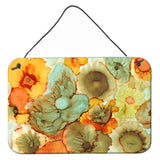 Caroline'S Treasures Abstract Flowers Teal And Orange Wall Or Door Hanging Prints 8959Ds812, 8H X 12W, Multicolor