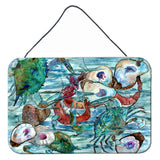 Caroline'S Treasures Watery Shrimp, Crabs And Oysters Wall Or Door Hanging Prints 8964Ds812, 8H X 12W, Multicolor