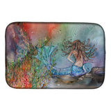 Caroline'S Treasures Brunette Mermaid Water Fantasy Dish Drying Mat, 14 X 21, Multicolor