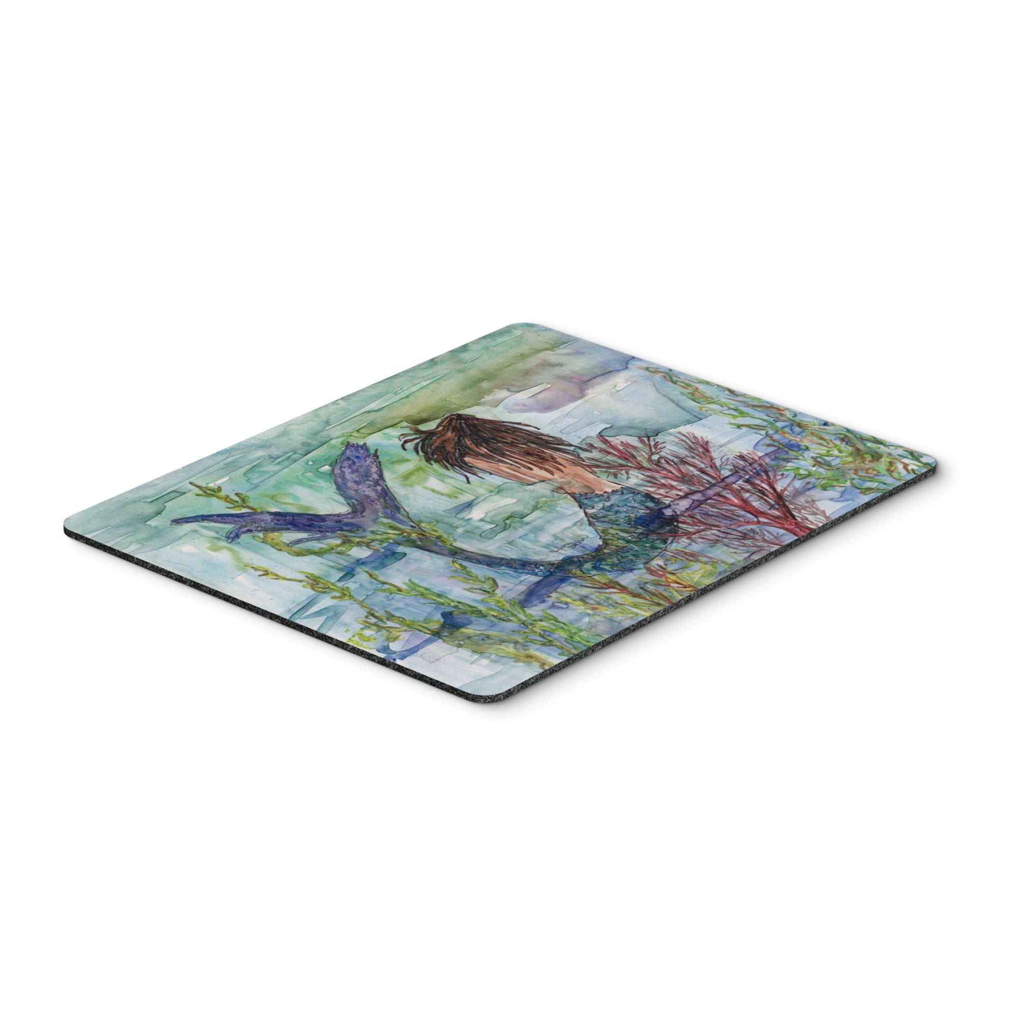 Caroline'S Treasures Brunette Mermaid Coral Fantasy Mouse Pad, Hot Pad Or Trivet, Multicolor (8973Mp)