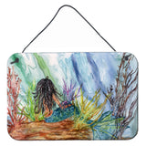 Caroline'S Treasures Black Haired Mermaid Water Fantasy Wall Or Door Hanging Prints 8974Ds812, 8H X 12W, Multicolor