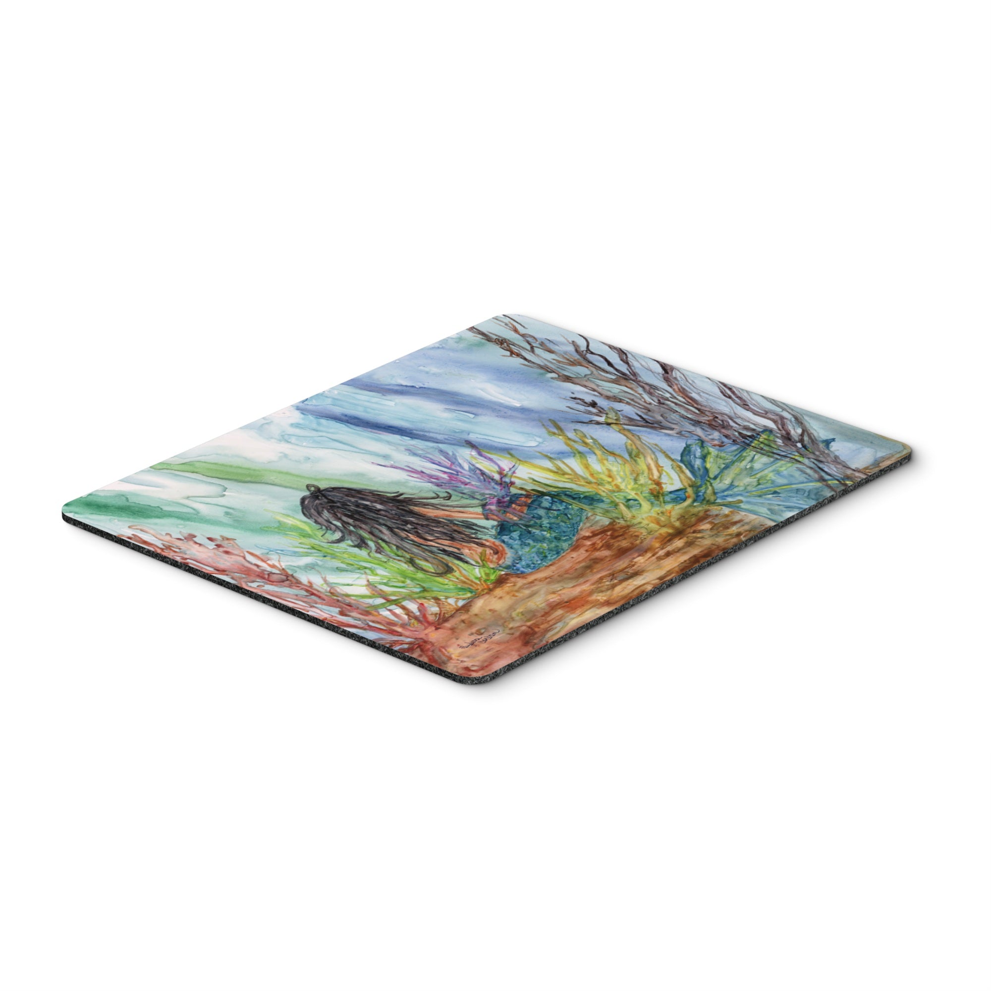 Caroline'S Treasures Black Haired Mermaid Water Fantasy Mouse Pad, Hot Pad Or Trivet, Multicolor (8974Mp)