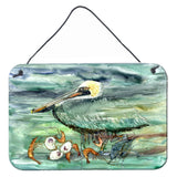 Caroline'S Treasures Watery Pelican, Shrimp, Crab And Oysters Wall Or Door Hanging Prints 8978Ds812, 8H X 12W, Multico