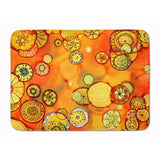 Caroline'S Treasures Abstract Flowers In Oranges And Yellows Floor Mat, 19 X 27, Multicolor