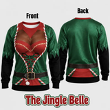 Cheeky Santa Ugly Christmas Sweatshirt – Funny Illusion Reindeer & Elf Crewneck