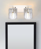 14"W Sloane 2-Light Vanity Polished Nickel with Clear Grooved Glass
