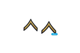 Army E2 Private Gold on Blue Sew-on - Female (Small)