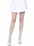 Halloween Special Fishnet Pantyhose W/Glitters Spandex O/S White/Silver