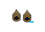 Army E6 Staff Sergeant Gold on Blue Sew-on - Female (Small)