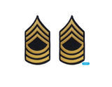 Army E8 Master Sergeant Gold on Blue Sew-on - Small/Female