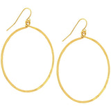 Gold-Plated Hammered Hoop Earrings