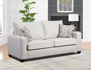 American Furniture Classics Relay Linen Two Throw Pillows Sofas, Soft Washed Cream Tweed