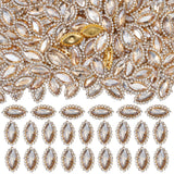 30 Pcs 7 * 15mm Horse Eye Sew On Rhinestones Metal Base Flatback Crystal Glass Diamond Rhinestones for Dress, Bag, Clothes, Danc