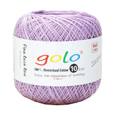 golo Crochet Thread Size 10 Cotton Crochet Yarn for Crocheting Light Purple 609