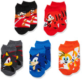 Sonic The Hedgehog Boys 5 Pack No Show Socks, Assorted Bright, Shoe Size: 38