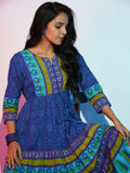 Libas Women'S Cotton Fit And Flare Midi Dress (58171_Blue Blue 2Xl