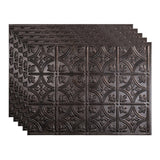 FASDE Traditional Style/Pattern 1 Decorative Vinyl 18in x 24in Backsplash Panel in Smoked Pewter (5 Pack)