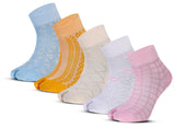 Rc. Royal Class Premium Cotton Ankle Thumb Socks For Women, Self Design AntiOdour, Soft Elastic Grip, Women Casual/Formal/Gym/R