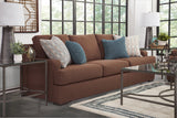 American Furniture Classics Model 8-010-A65V2 Earthtone Cinnamon Sloped Track Arm Sofa