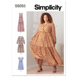 Simplicity Misses and Womens Tiered Dress Packet, Code 9265 Sewing Pattern, Sizes XXSXXL, White