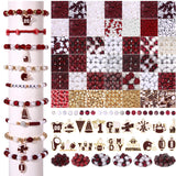 3000PCS+ Game Day Beads for Bracelets Making Clay Heishi Beads Pearl Acrylic Letter Bead Enamel Football Charms for Bracelet Ear