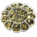 INDIKONB Craft Mirror Beads Set with Storage Box | Glass Pieces for Lippan Art, Crafts, and Jewelry Making Combo Set of 12 Sha