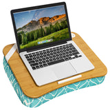 LAPGEAR XL Designer Lap Desk with Phone Holder and Device Ledge - Aqua Trellis - Fits up to 17.3 Inch Laptops - Style No. 45512