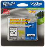 Brother Genuine PTouch TZEN201 Tape, 9/64 (0.13) Wide SuperNarrow NonLaminated Tape, Black on White, Recommended for Home 