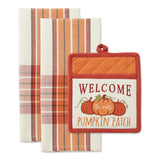 DII Fall Kitchen D cor Collection Dish Towel & Potholder Hostess Gift Set, Pumpkin Patch, 3 Piece