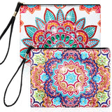 Geyoga 2 Pcs Diamond Painting Purses 5D DIY Diamond Painting Handbag Diamond Art Wristlet Clutch Bag for Women Makeup Gift (Styl