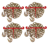 Mytee Products 1/2 Grade 70 Chain and Binder Kit | includes (4) 1/2 5/8 Ratchet Load Binder & (4) 1/2 x 16 G70 Transport 