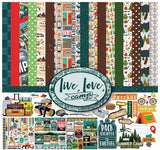 Inkdotpot Camping Theme Collection DoubleSided Scrapbook Paper Kit Cardstock 12x12 Card Making Paper Pack with Sticker Sheet