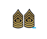Army E9 Command Sergeant Major Gold on Blue Sew-on - Small/Female