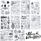 10 Pieces Christmas Silicone Clear Stamps Christmas Scrapbooking Album Cards Stamps for Making Decoration Paper Craft
