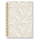 ROXMART Lotus Floral Spiral Notebook, Vintage Beige Lotus Flower Journal, Neutral Botanical Aesthetic Journal Notebook, Prayer O