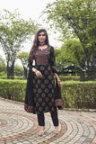 Anni Designer Women'S Cotton Blend Printed Straight Kurta With Pant & Dupatta (Nov-Black-Nrb X-Large),Black,XL,,,