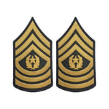 Army E9 Command Sergeant Major in Gold on Blue Sew-on - Male (Large)